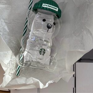 Starbucks Bearista Cup (Glass Tumbler with Green Lid)